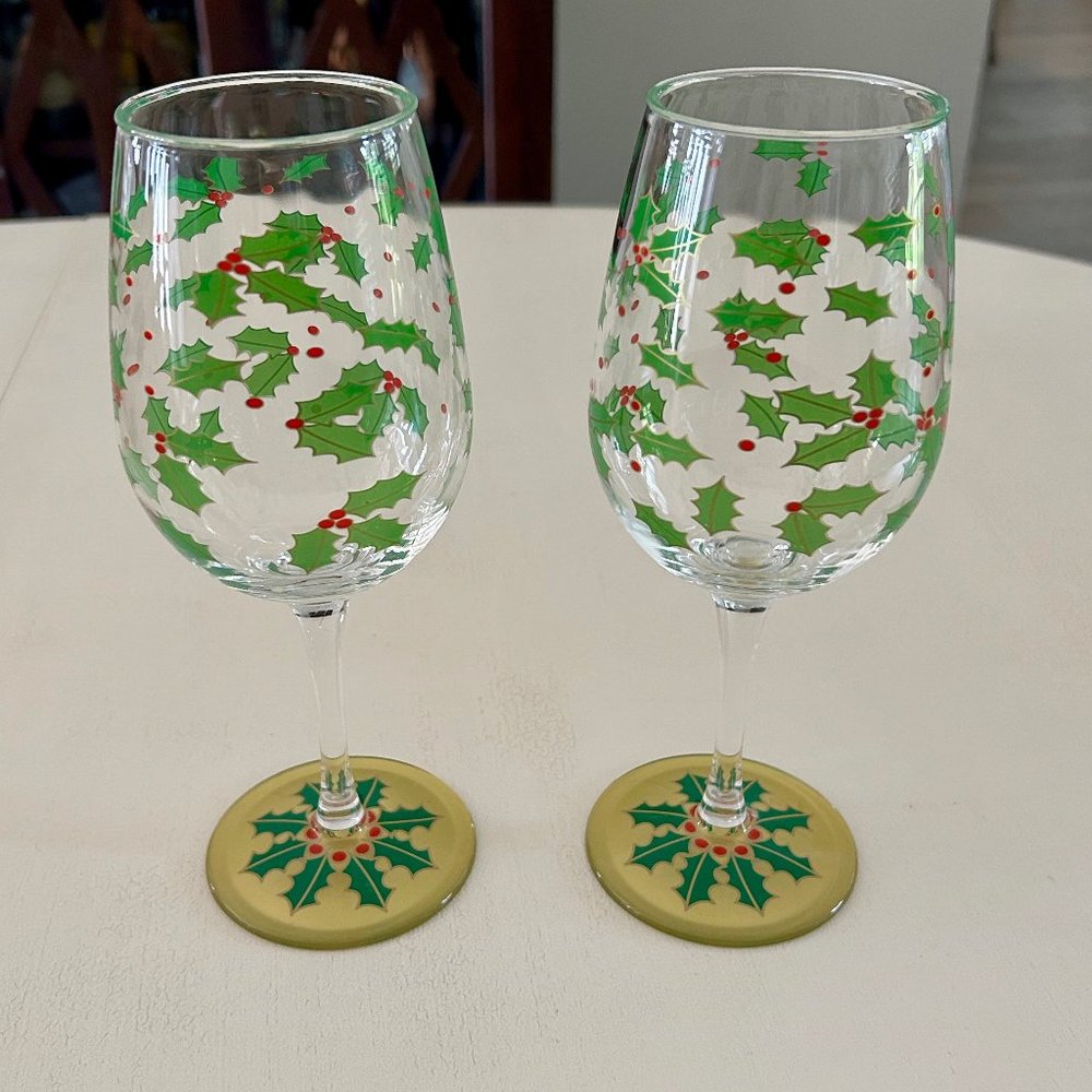 Lolita "Holly Berry" Acrylic Wine Glasses Set of 2
